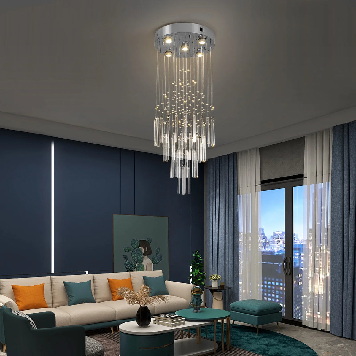 GreeLustr Crystal Ceiling Chandelier Pendant Light Fixture for Home Decor
