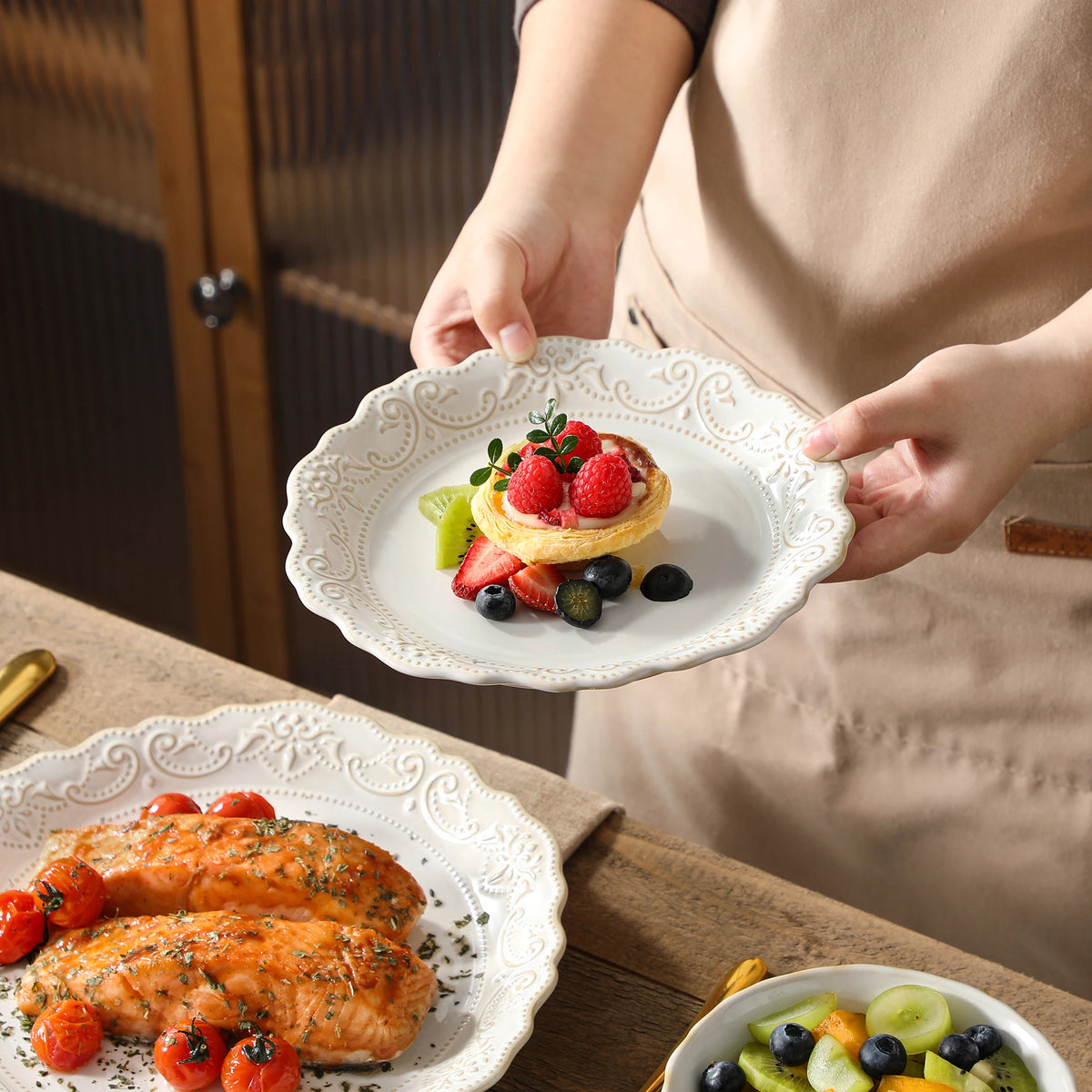 MALACASA Stoneware Dinnerware Set With Dinner Plates And Bowls