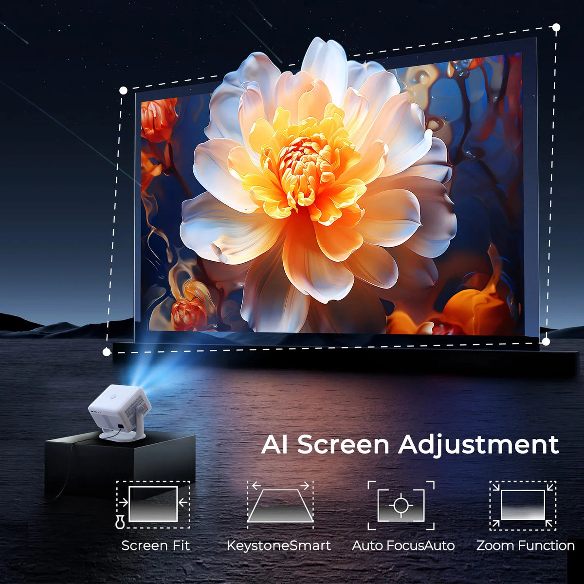 LynCast L018 1080P Portable Projector With Auto Focus 4K Support