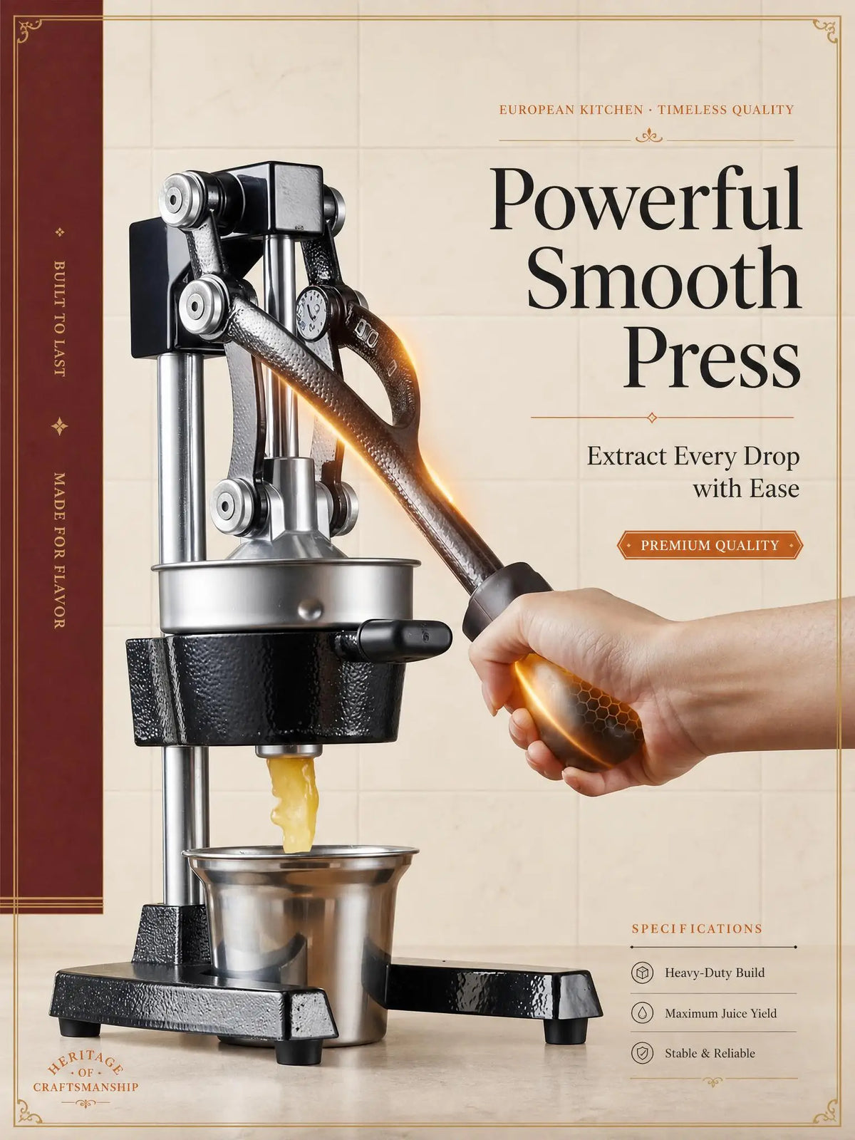 Heavy Duty Manual Citrus Juicer Press for Orange and Pomegranate