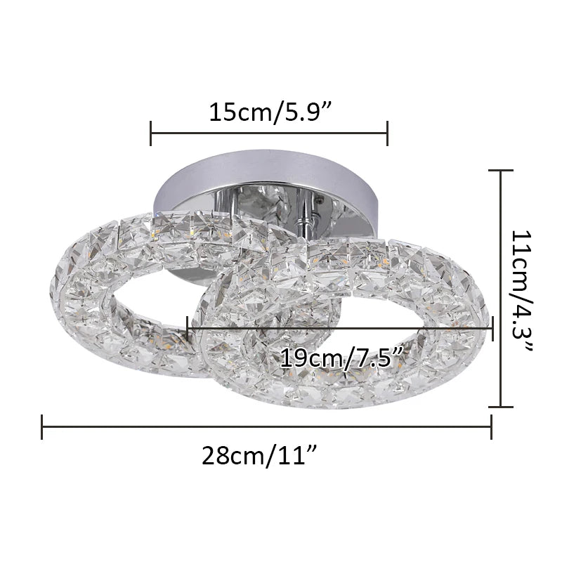 GreeLustr Modern Crystal LED Ceiling Chandelier for Home Lighting