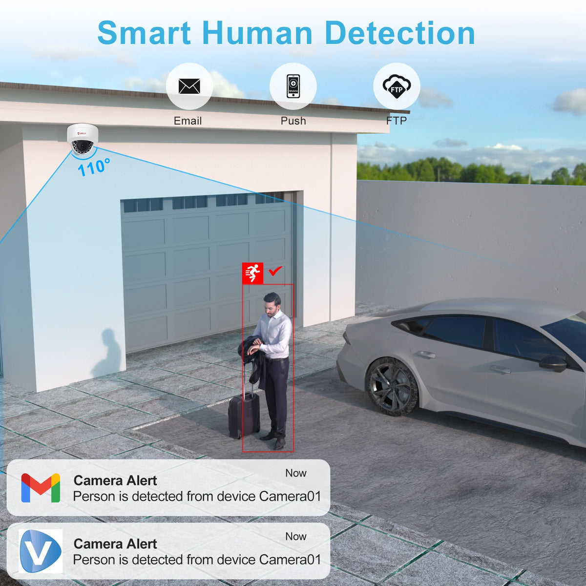 Anpviz 5MP PoE Outdoor Dome Security Camera With Microphone