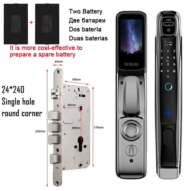 YKESDL WiFi Face Recognition Smart Door Lock With Video Intercom