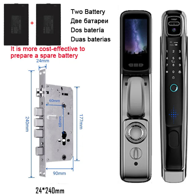 YKESDL WiFi Face Recognition Smart Door Lock With Video Intercom