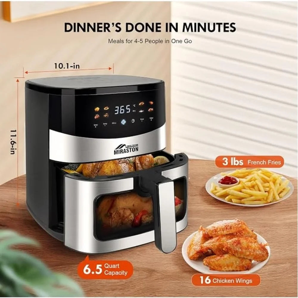 MIRASTON Digital Air Fryer With Touch Controls And Viewing Window