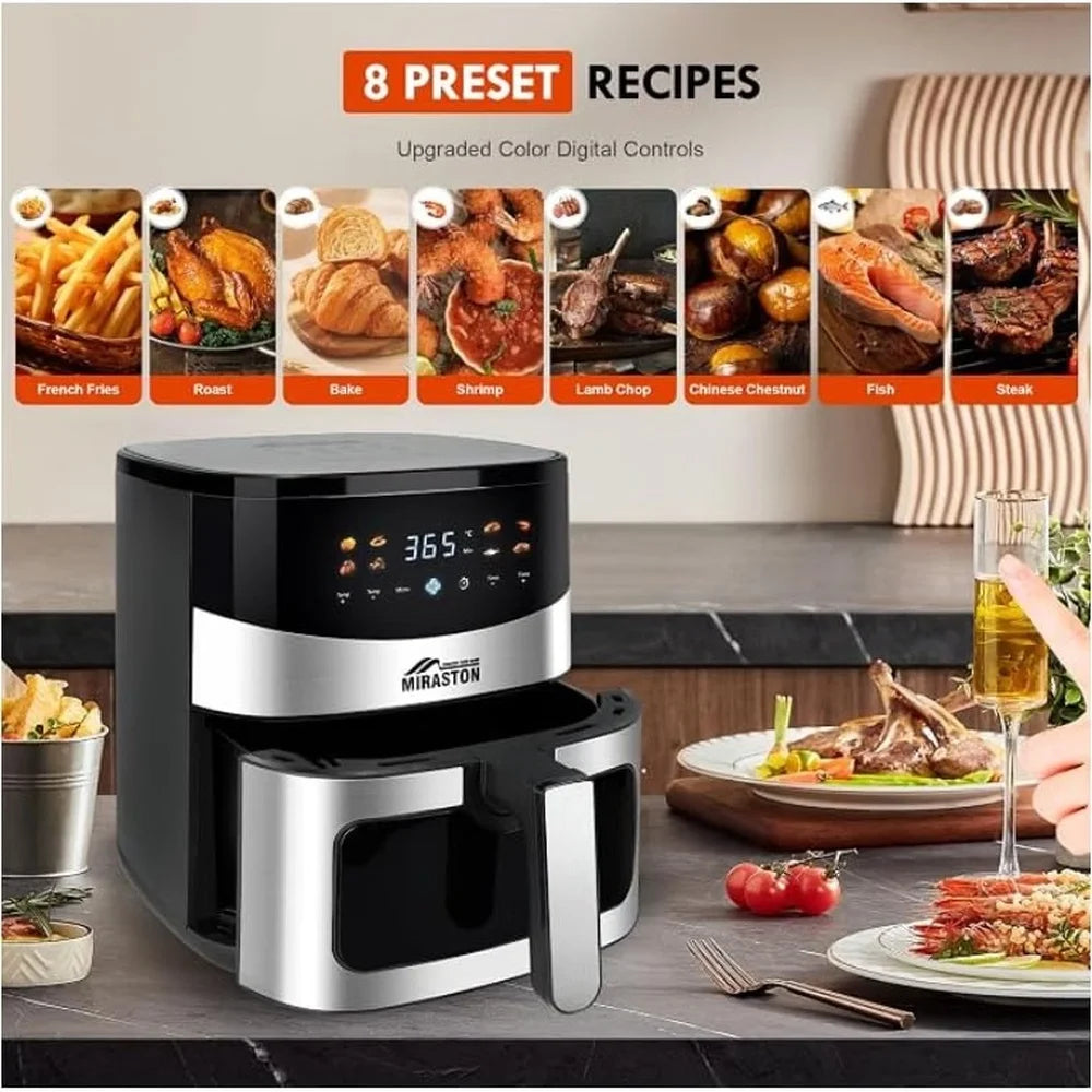 MIRASTON Digital Air Fryer With Touch Controls And Viewing Window
