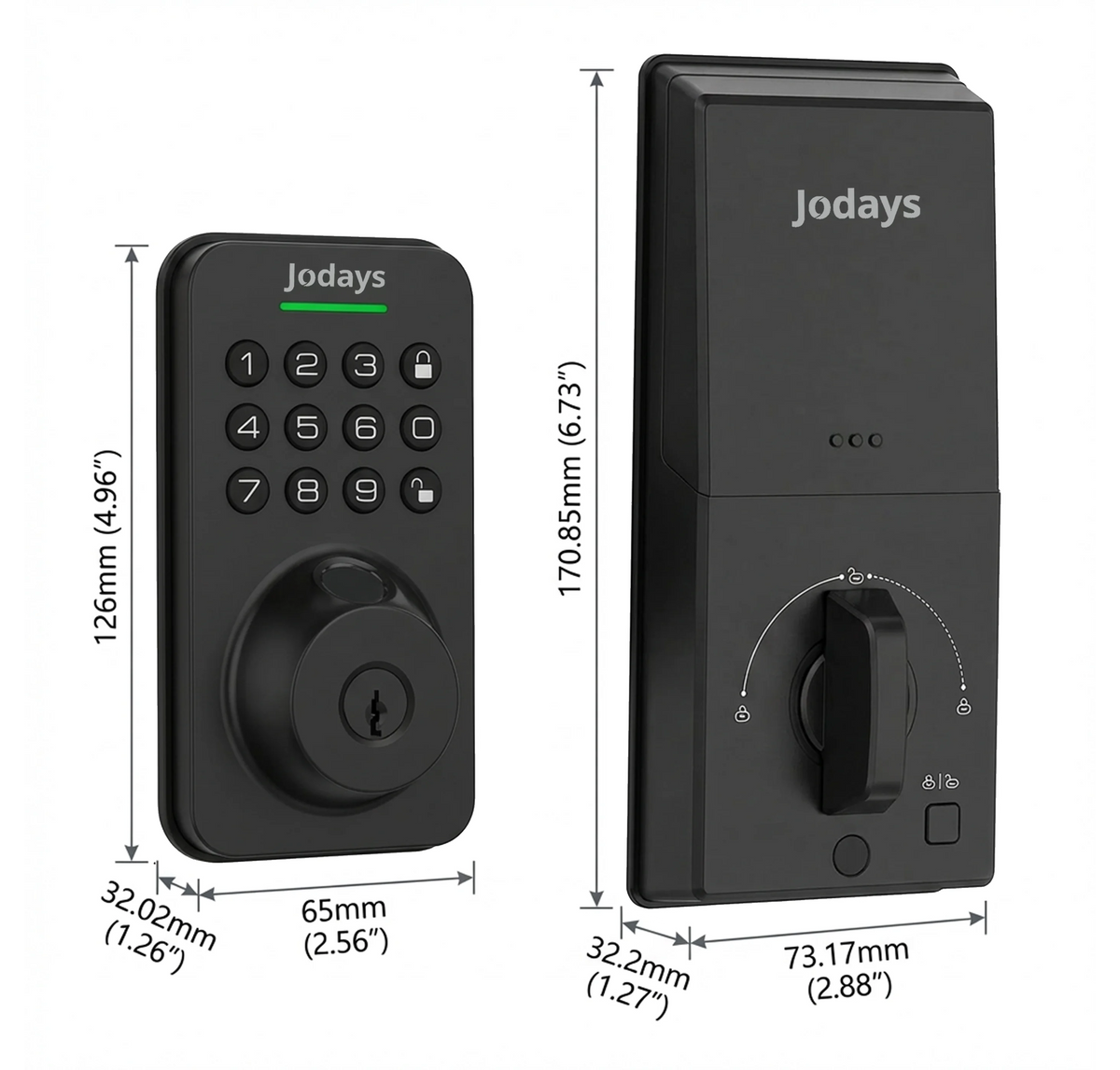 Jodays Smart Fingerprint Deadbolt Lock With Keypad And App Control