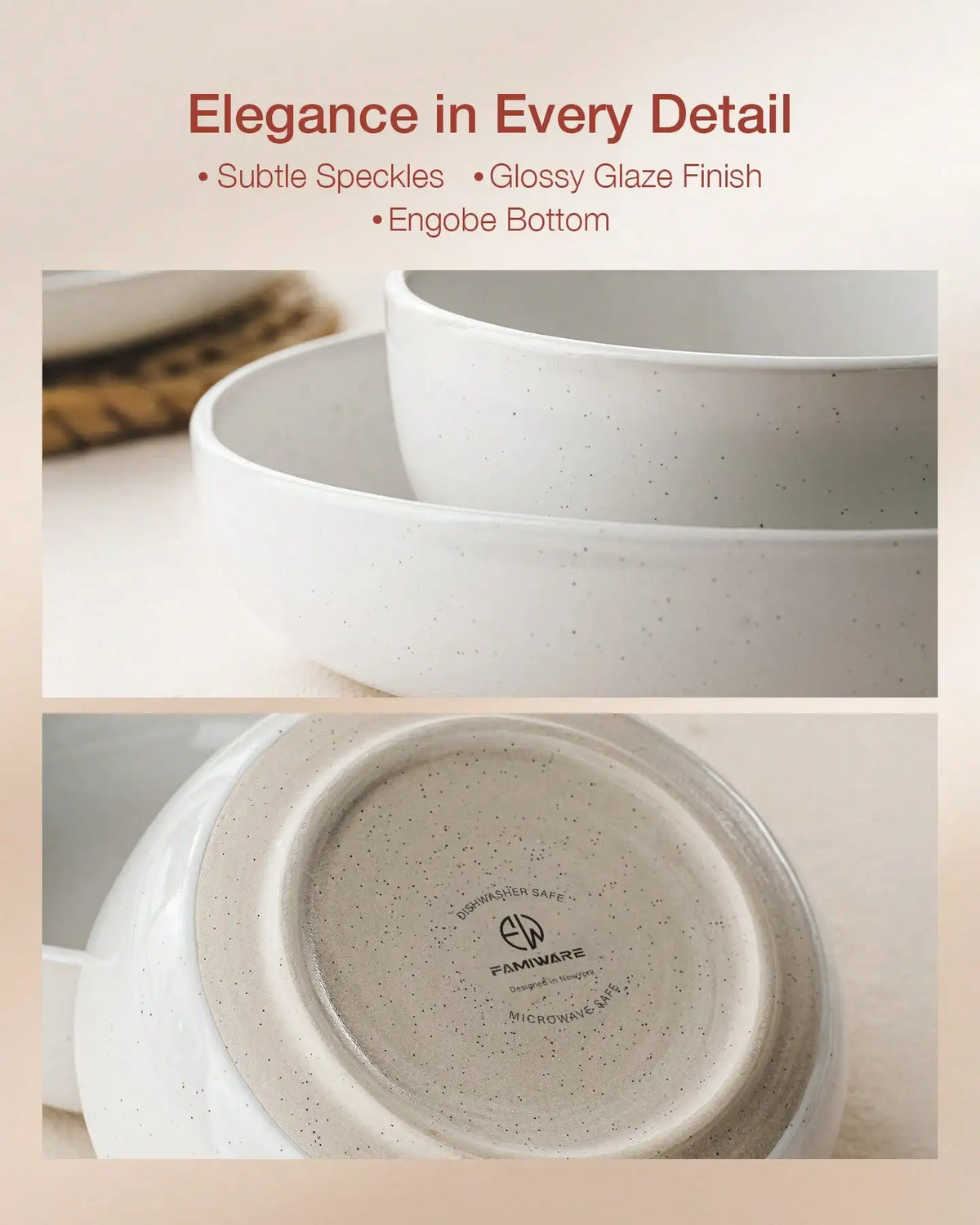 Modern Ceramic Dinnerware Set With Plates And Bowls For Dining