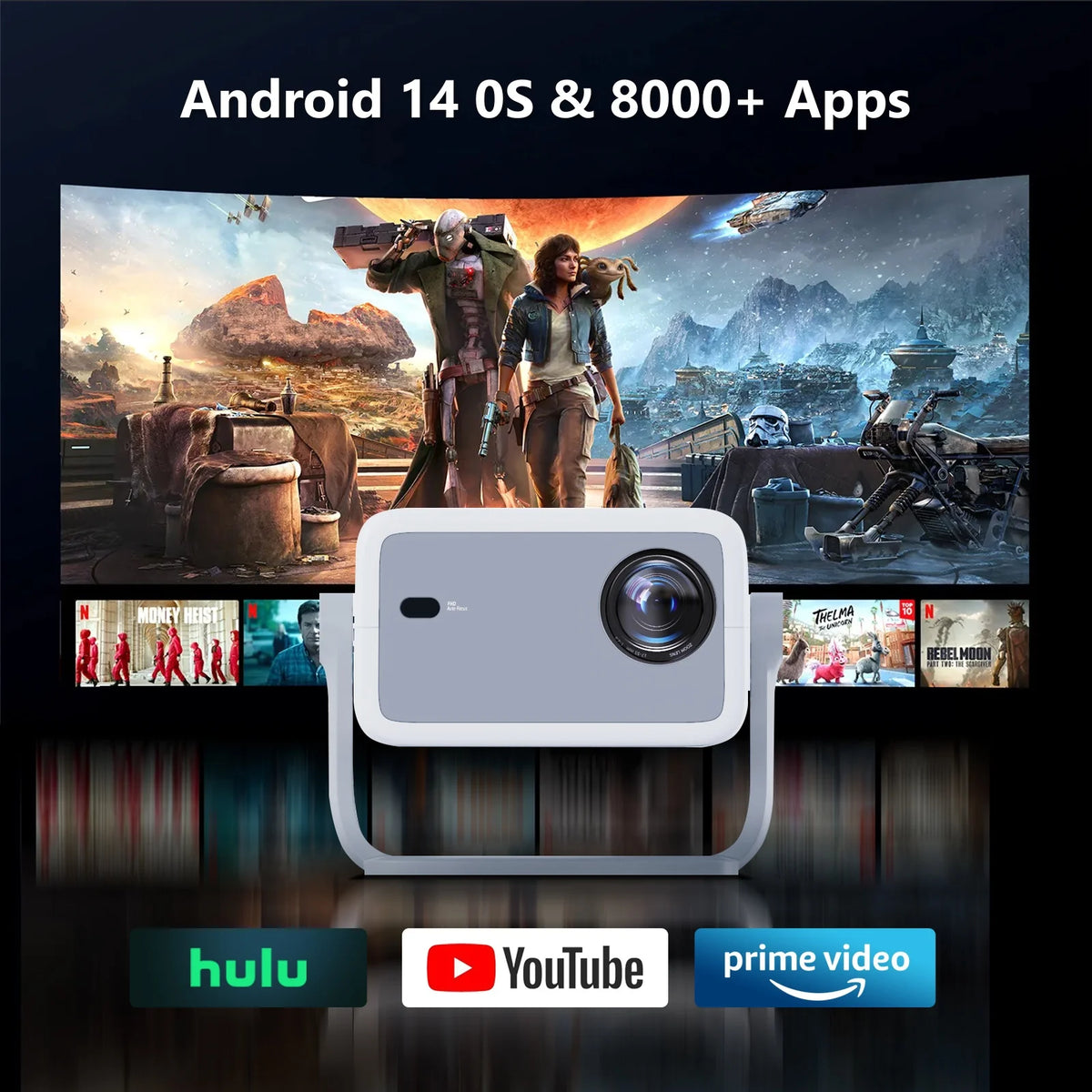 LynCast L018 1080P Portable Projector With Auto Focus 4K Support