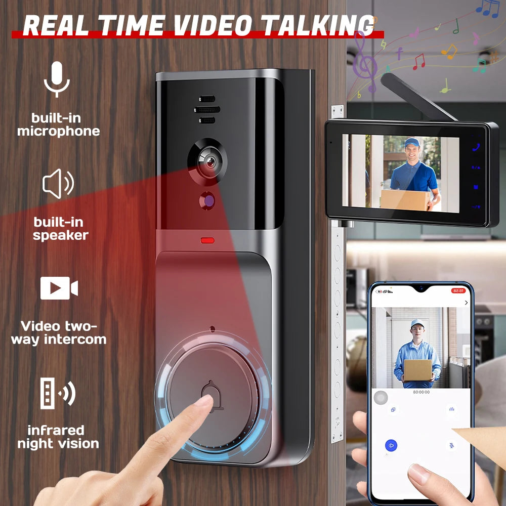 Wireless Video Doorbell Intercom With Night Vision Two Way Audio