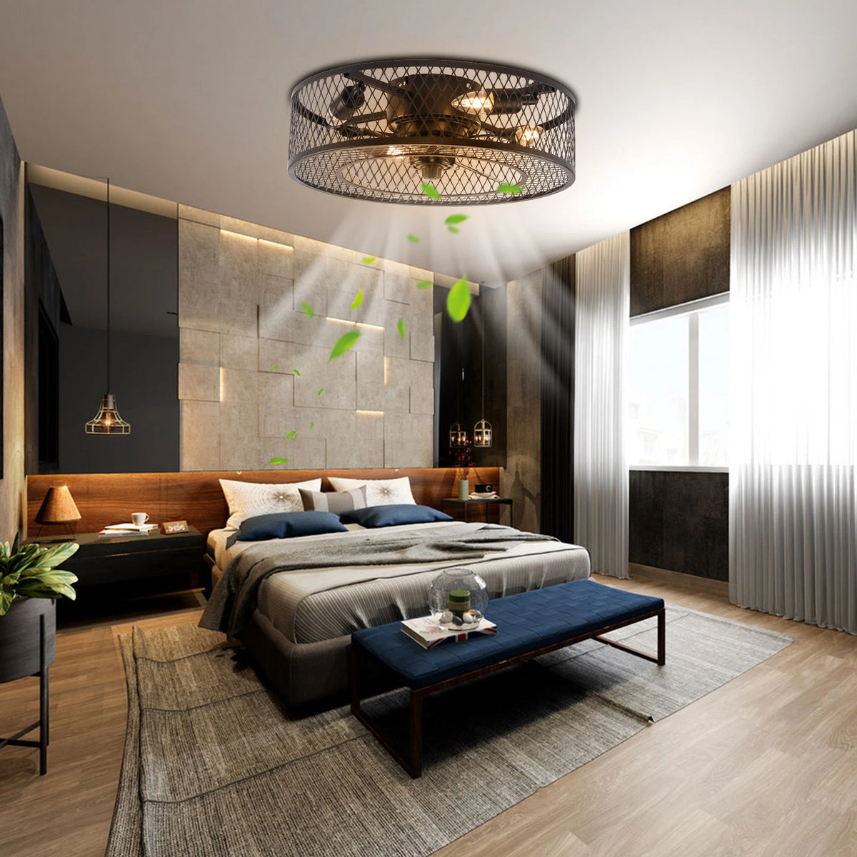 Ceiling Fan Chandelier With Remote Control Timer And Quiet Lighting