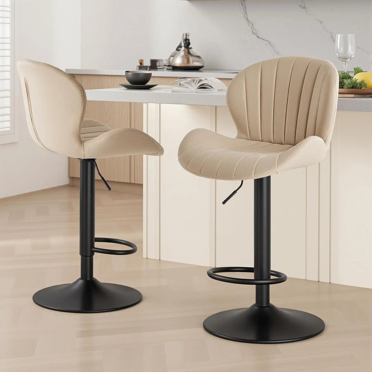 JHK Ergonomic Upholstered Dining Chairs for Kitchen Island