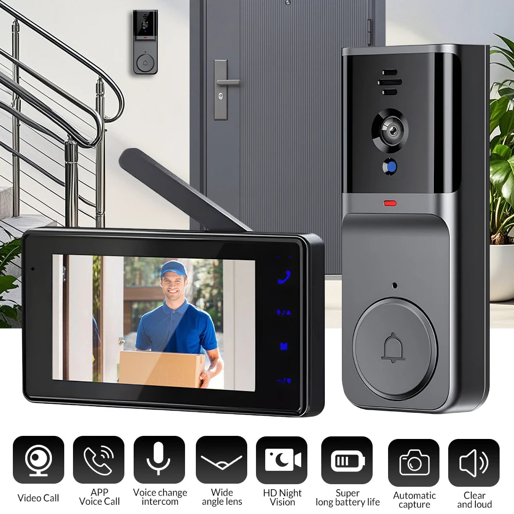 Wireless Video Doorbell Intercom With Night Vision Two Way Audio
