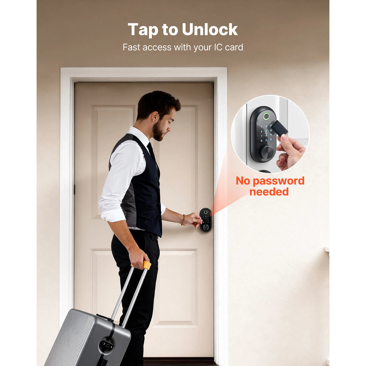 SucceBuy Biometric Fingerprint Door Lock With Touchscreen Deadbolt