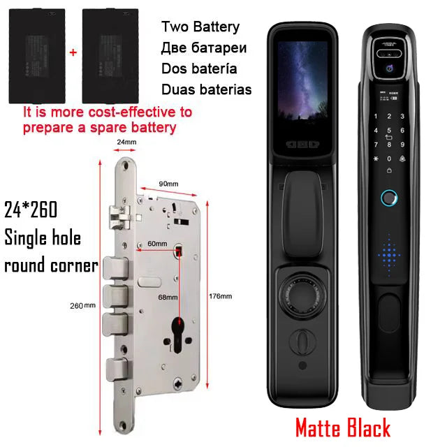 YKESDL WiFi Face Recognition Smart Door Lock With Video Intercom