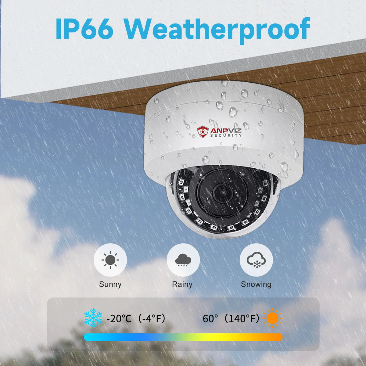 Anpviz 5MP PoE Outdoor Dome Security Camera With Microphone