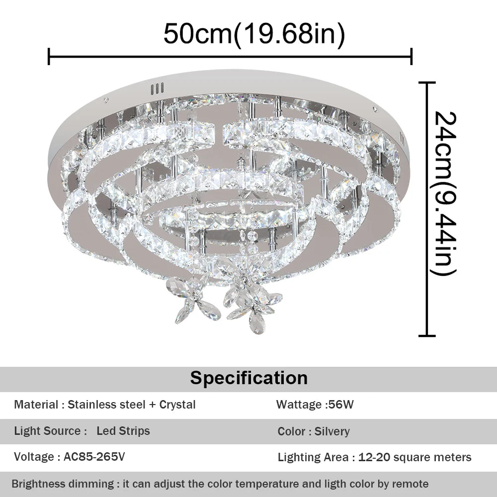 GreeLustr K9 Crystal LED Chandelier for Dining Room and Bedroom