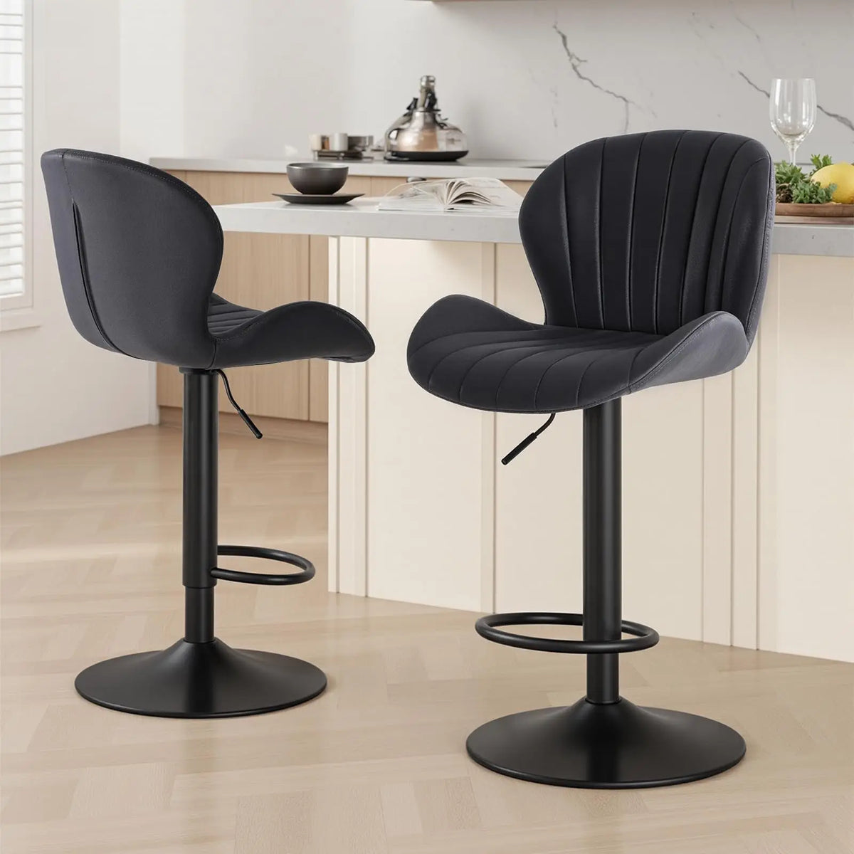 JHK Ergonomic Upholstered Dining Chairs for Kitchen Island