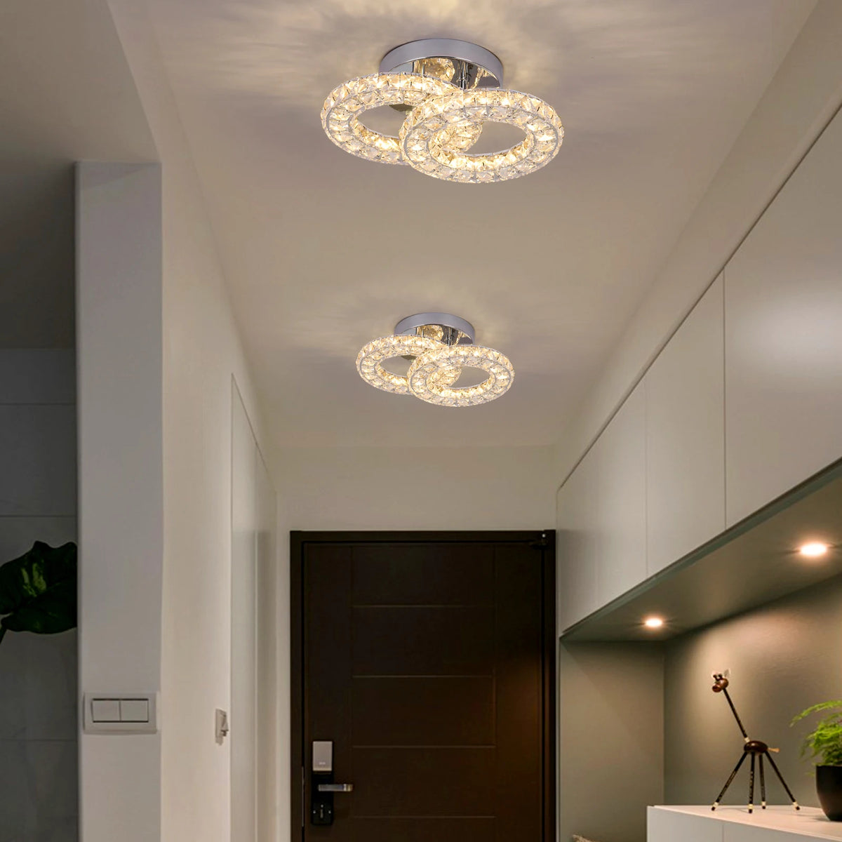 GreeLustr Modern Crystal LED Ceiling Chandelier for Home Lighting