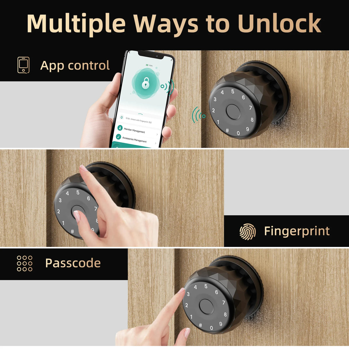Viladepot Smart Fingerprint Door Lock With Passcode And App Control