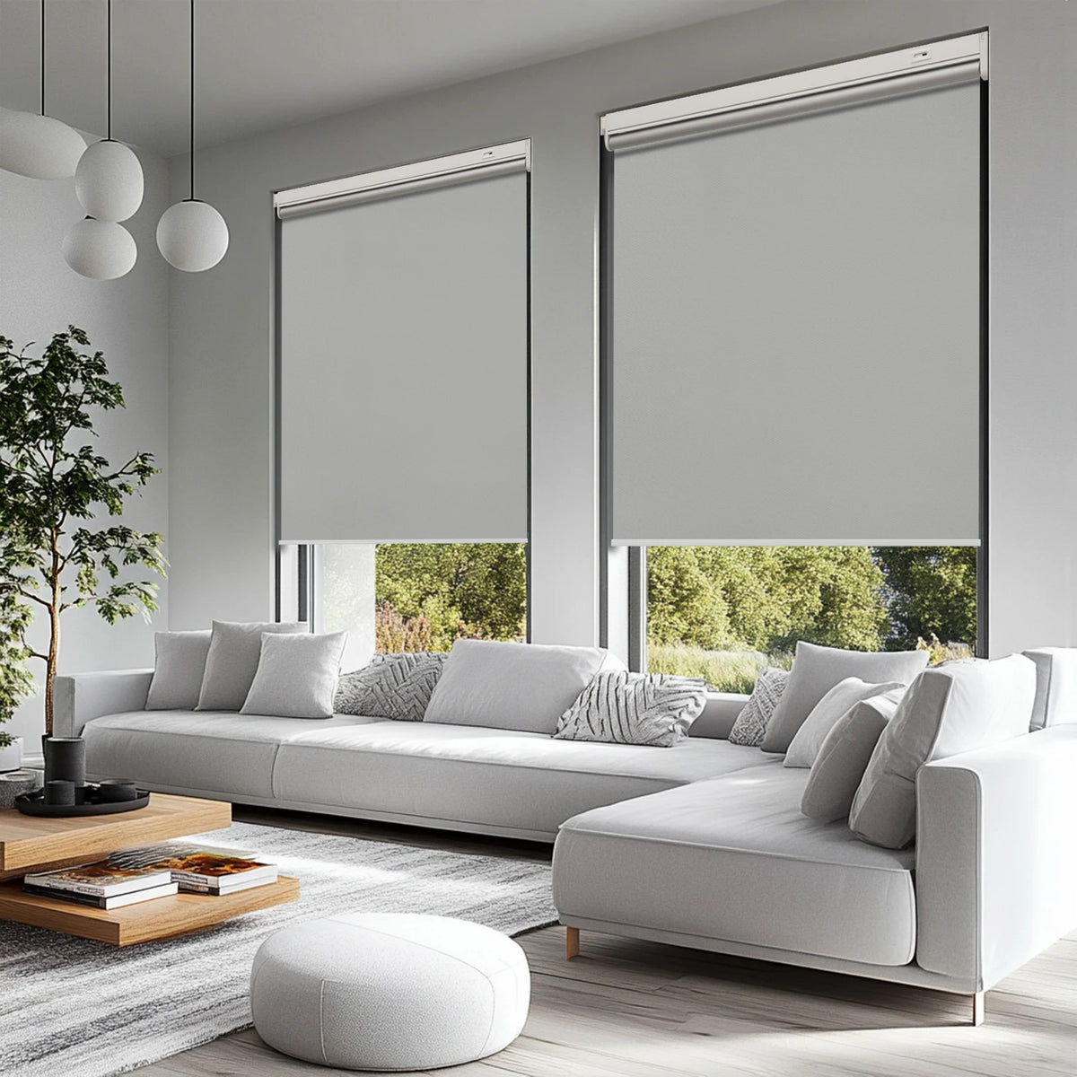 Smart Solar Powered Roller Blind With Remote Control No Drill