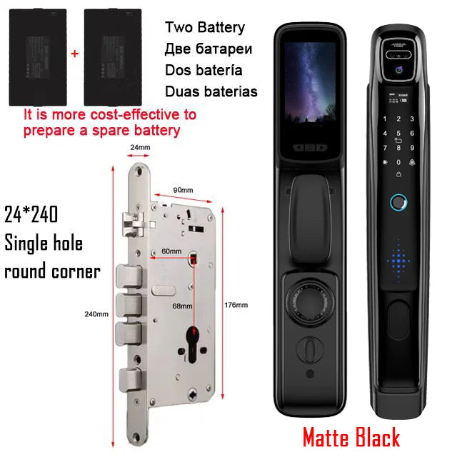 YKESDL WiFi Face Recognition Smart Door Lock With Video Intercom