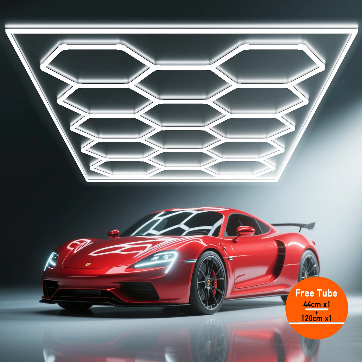 Hexagon LED Garage Light Honeycomb Ceiling Fixture for Auto Repair Shops