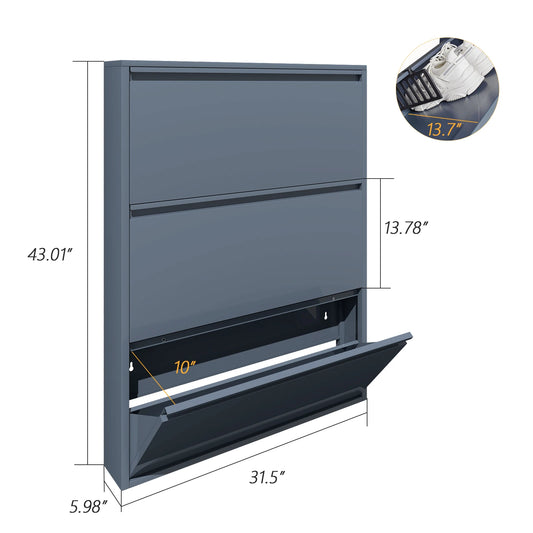 Lucypal Adjustable Flip Shoe Rack With Spacious Top Shelf