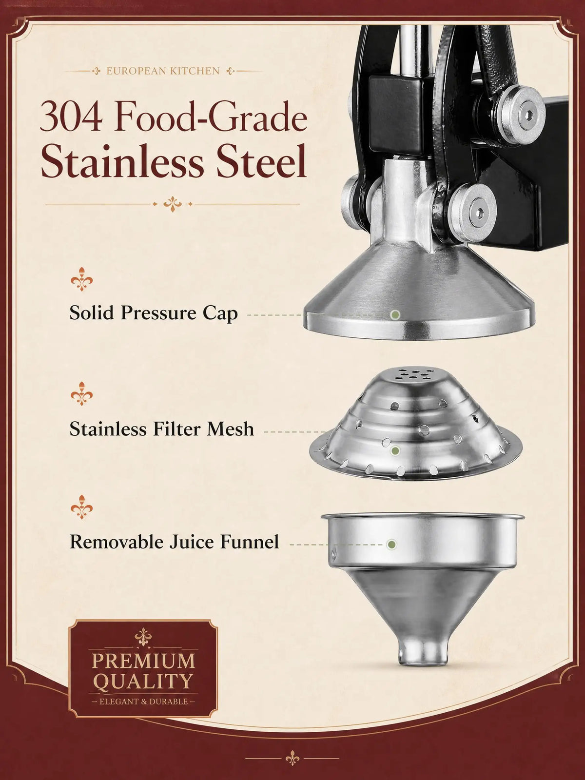 Heavy Duty Manual Citrus Juicer Press for Orange and Pomegranate
