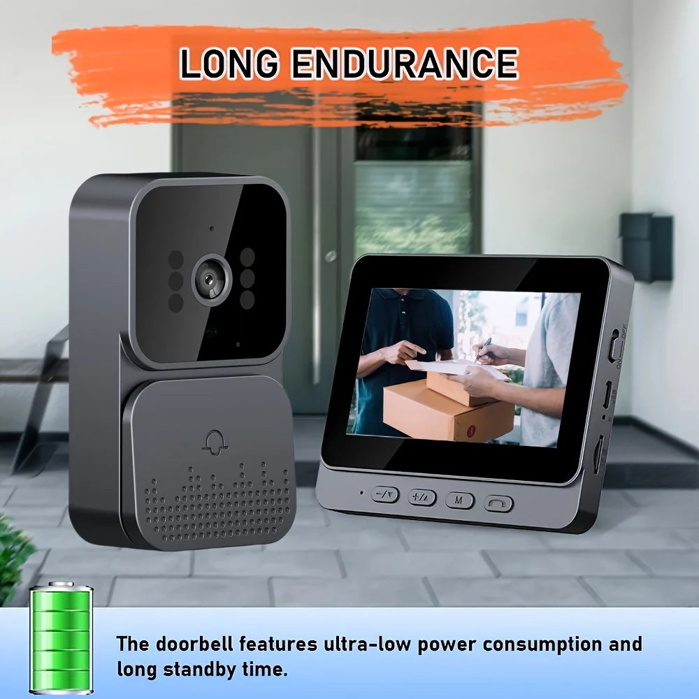 XBIBI Wireless Video Doorbell With Monitor And Two-Way Audio