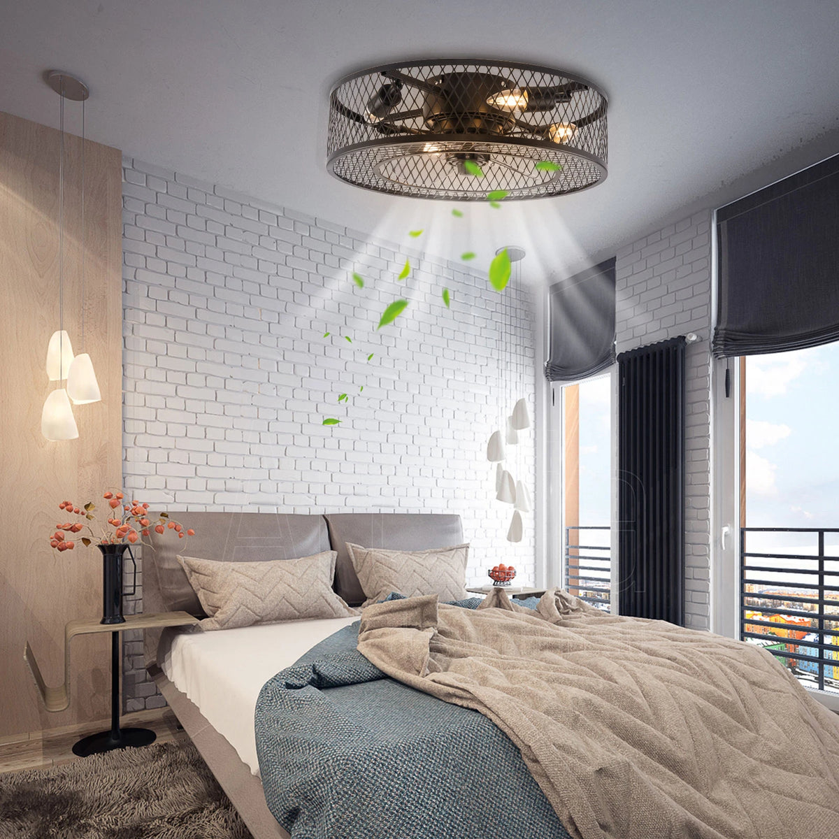 Ceiling Fan Chandelier With Remote Control Timer And Quiet Lighting