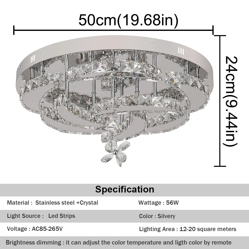 GreeLustr K9 Crystal LED Chandelier for Dining Room and Bedroom