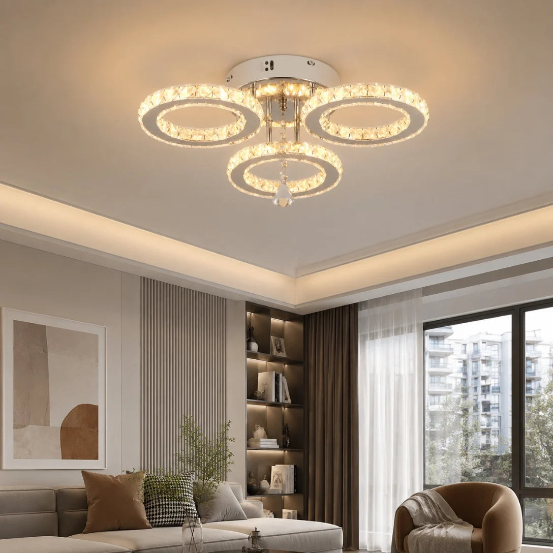 GreeLustr Crystal LED Ceiling Chandelier for Modern Home Lighting