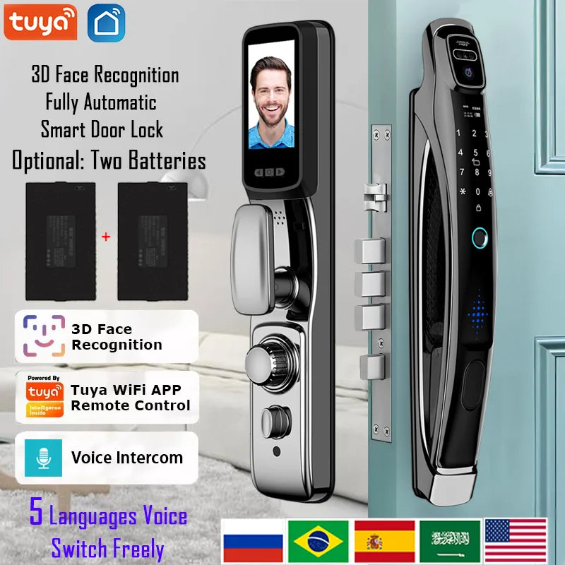 YKESDL WiFi Face Recognition Smart Door Lock With Video Intercom