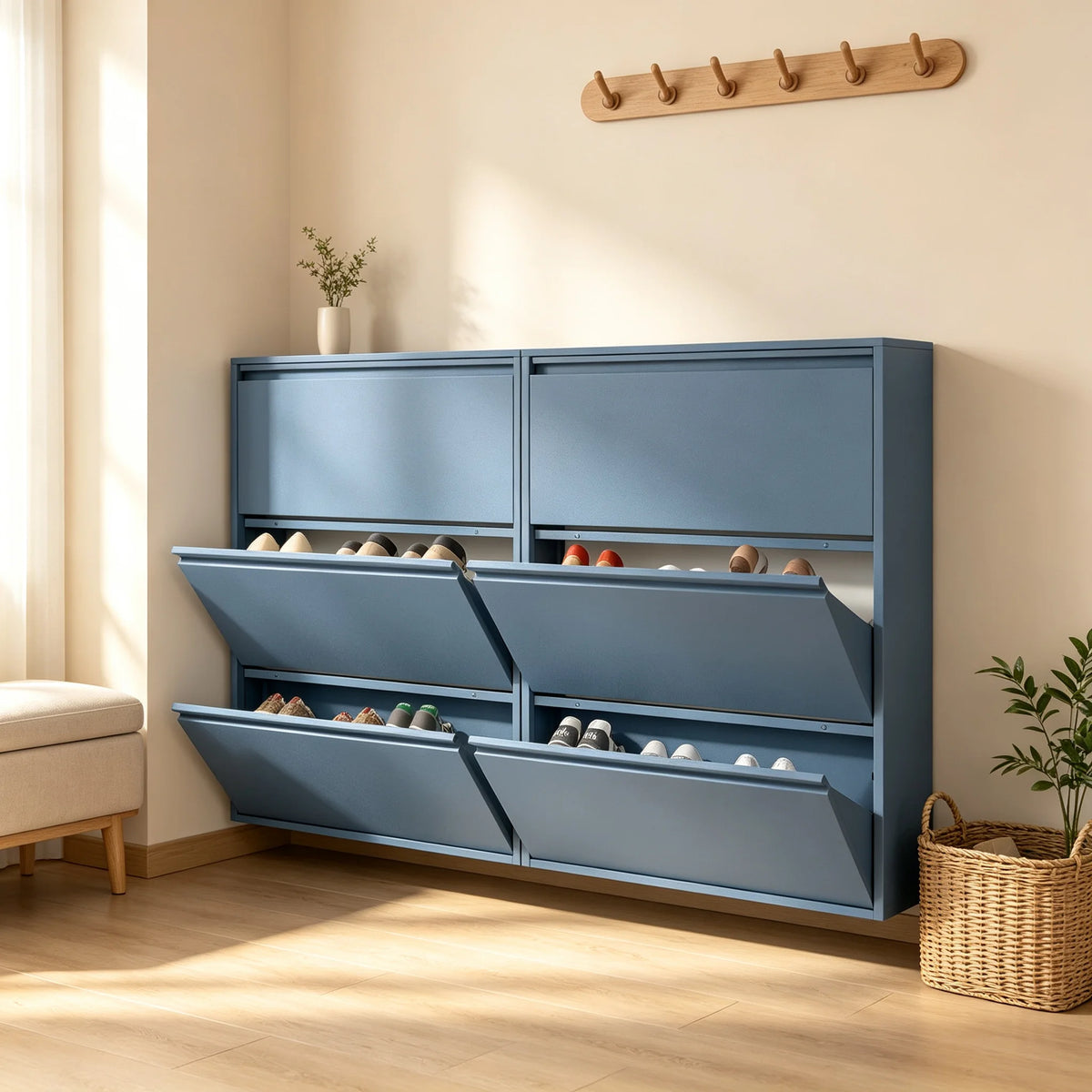 Lucypal Adjustable Flip Shoe Rack With Spacious Top Shelf
