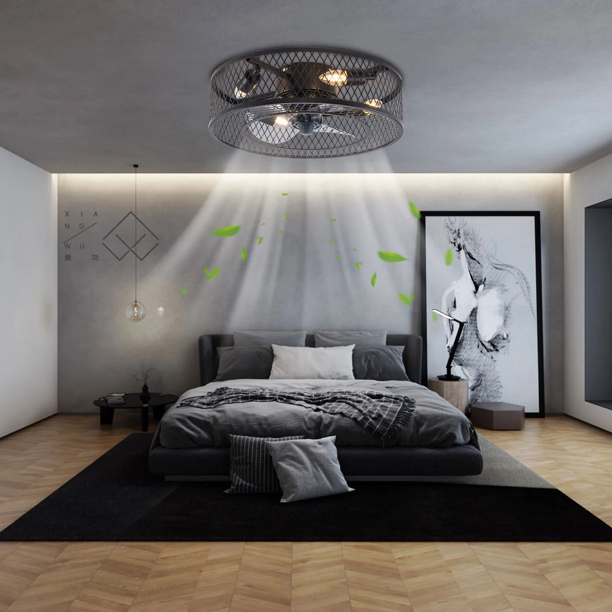 Ceiling Fan Chandelier With Remote Control Timer And Quiet Lighting