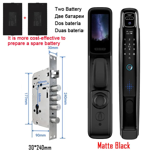 YKESDL WiFi Face Recognition Smart Door Lock With Video Intercom