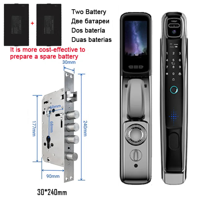 YKESDL WiFi Face Recognition Smart Door Lock With Video Intercom