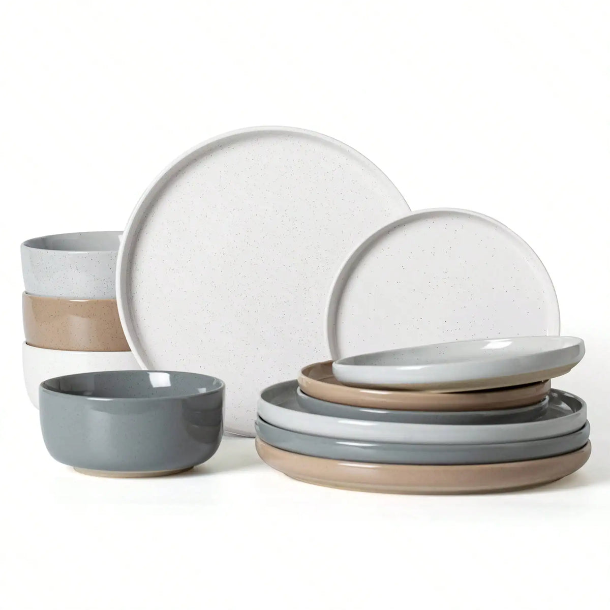 Modern Ceramic Dinnerware Set With Plates And Bowls For Dining