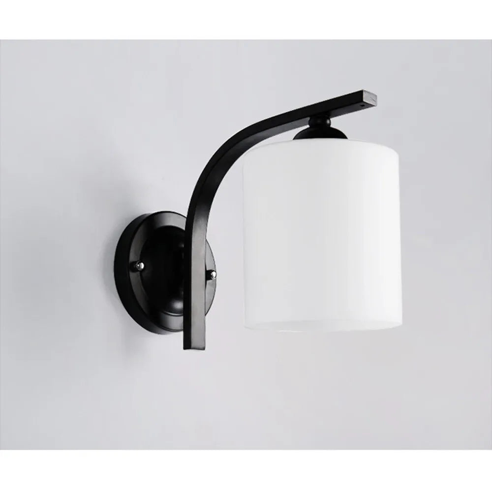 Modern Glass Cylinder Wall Sconce Light Fixture for Bedroom Decor