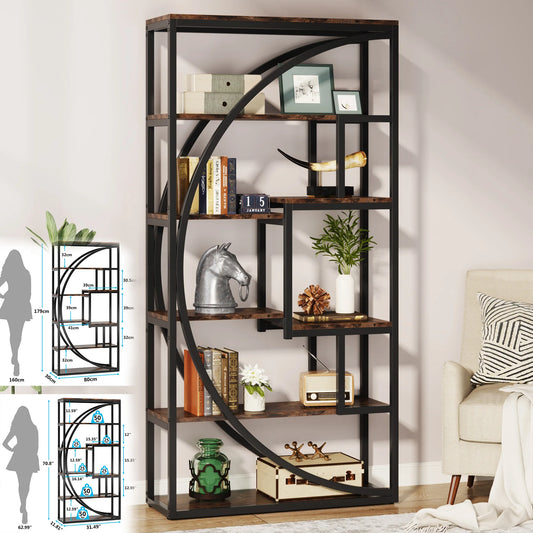 Tribesigns Industrial Freestanding Bookshelf Display And Storage Organizer