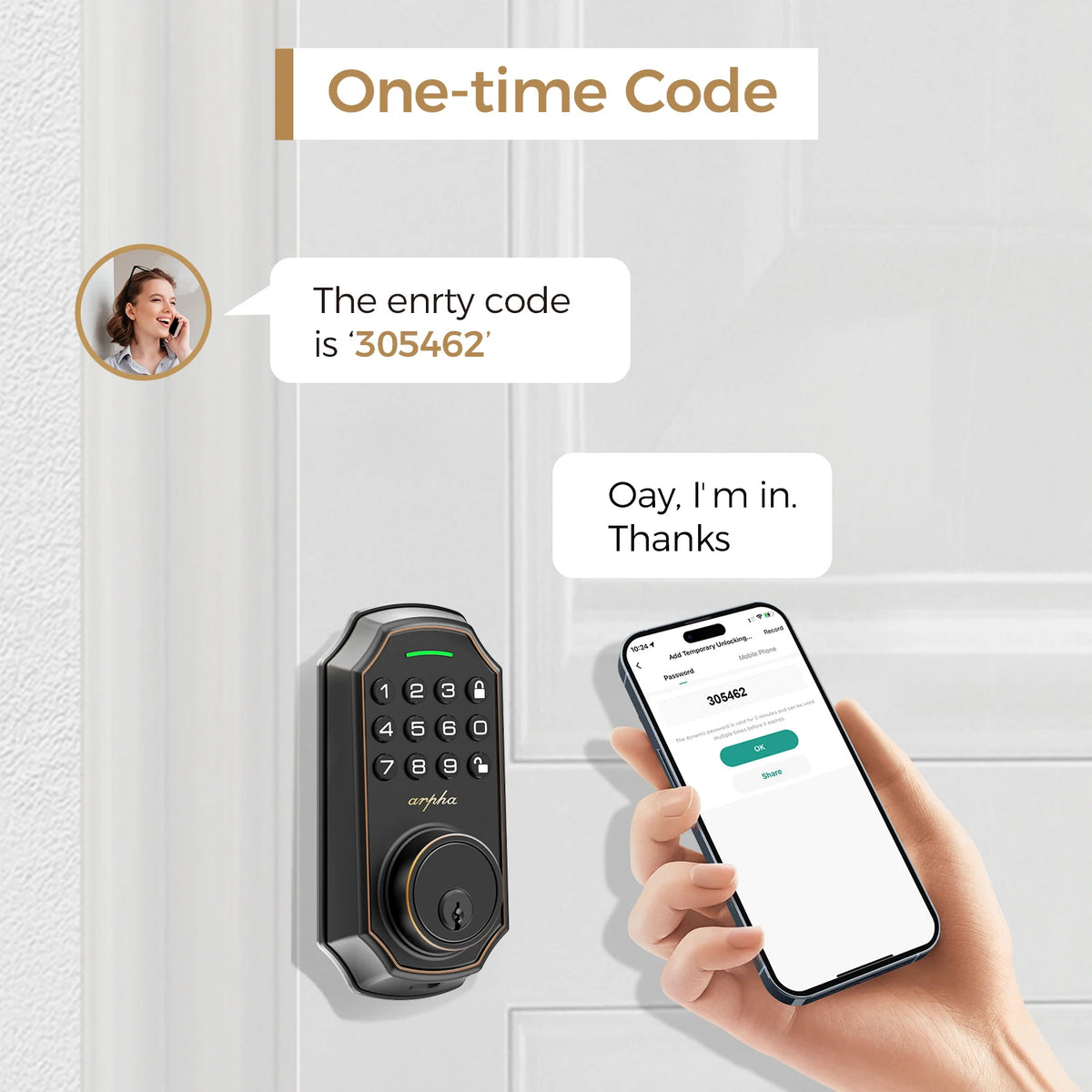 Keyless Smart Door Lock With Keypad And App Control
