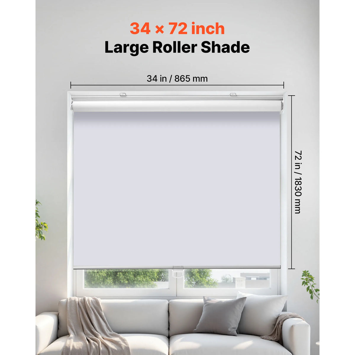 SucceBuy Cordless Blackout Roller Shades for Thermal Room Darkening