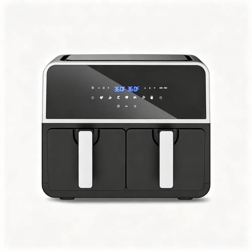 Deli Dual Basket Ceramic Air Fryer With Digital Smart Finish