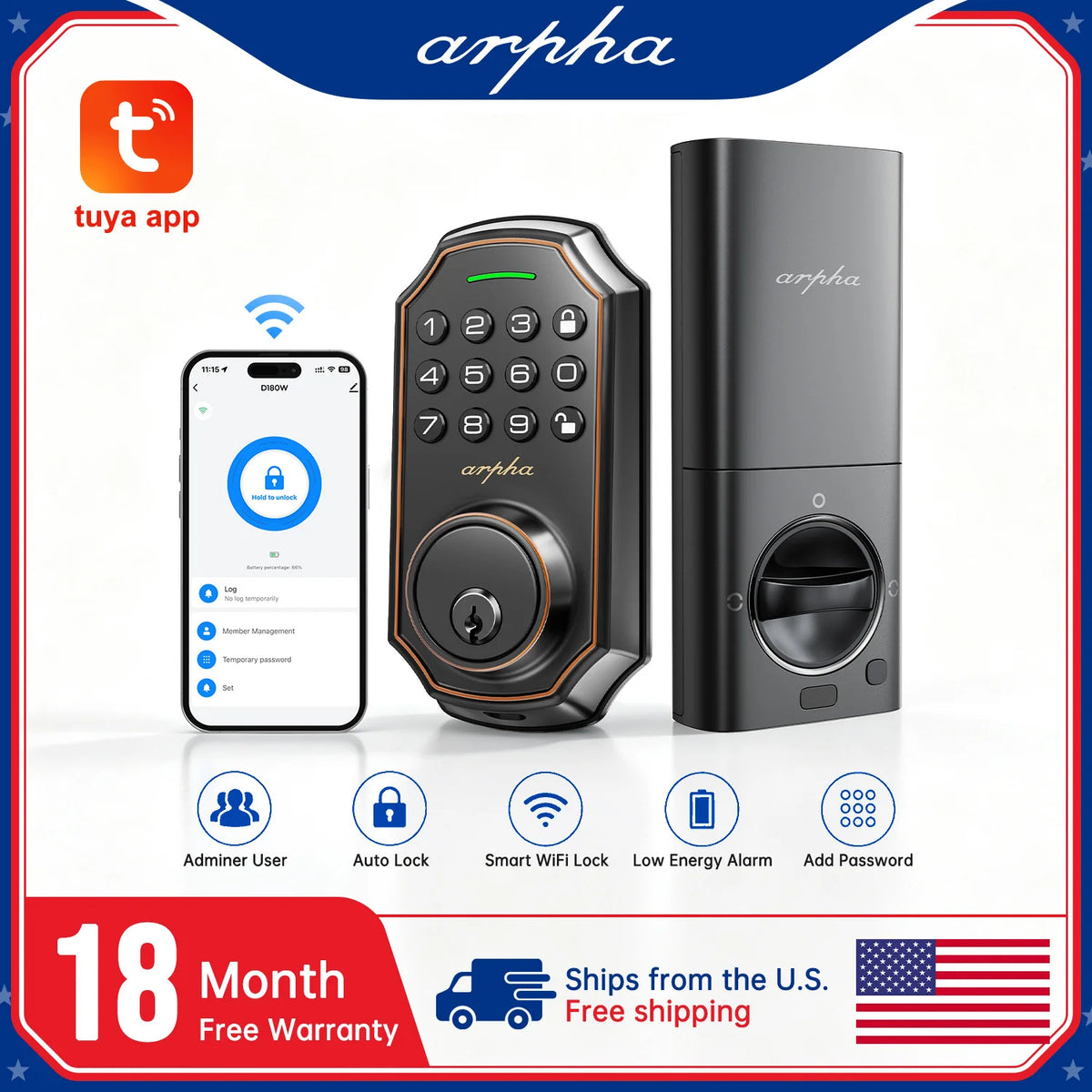 Keyless Smart Door Lock With Keypad And App Control
