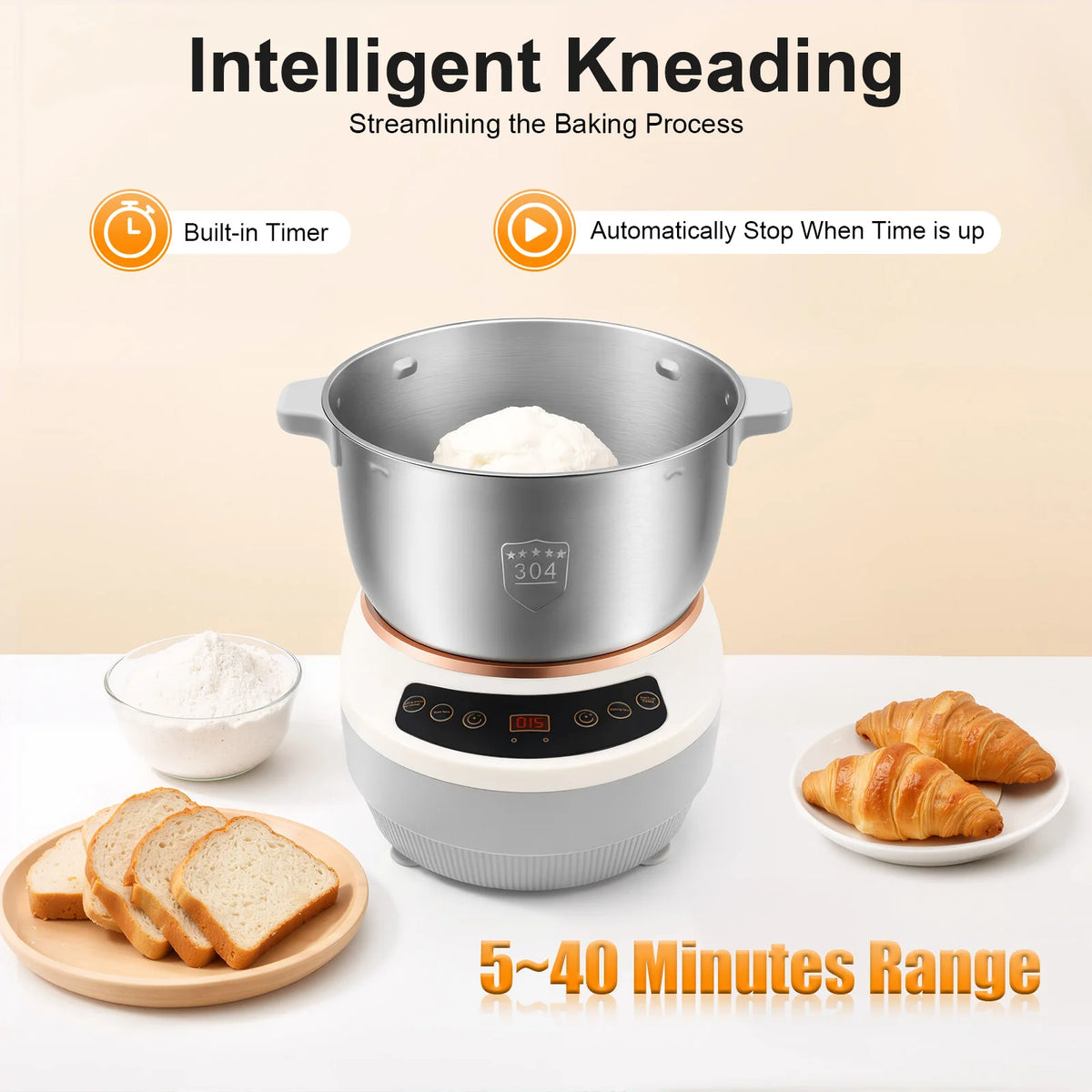 Electric Dough Maker With Fermentation Function For Bread And Pizza