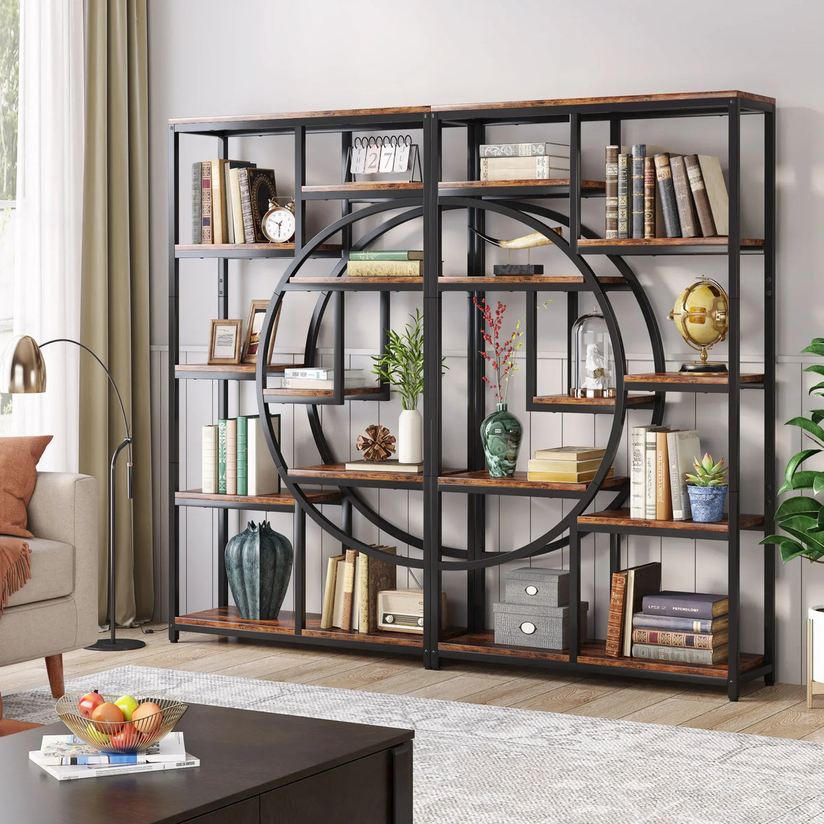 Tribesigns Industrial Freestanding Bookshelf Display And Storage Organizer