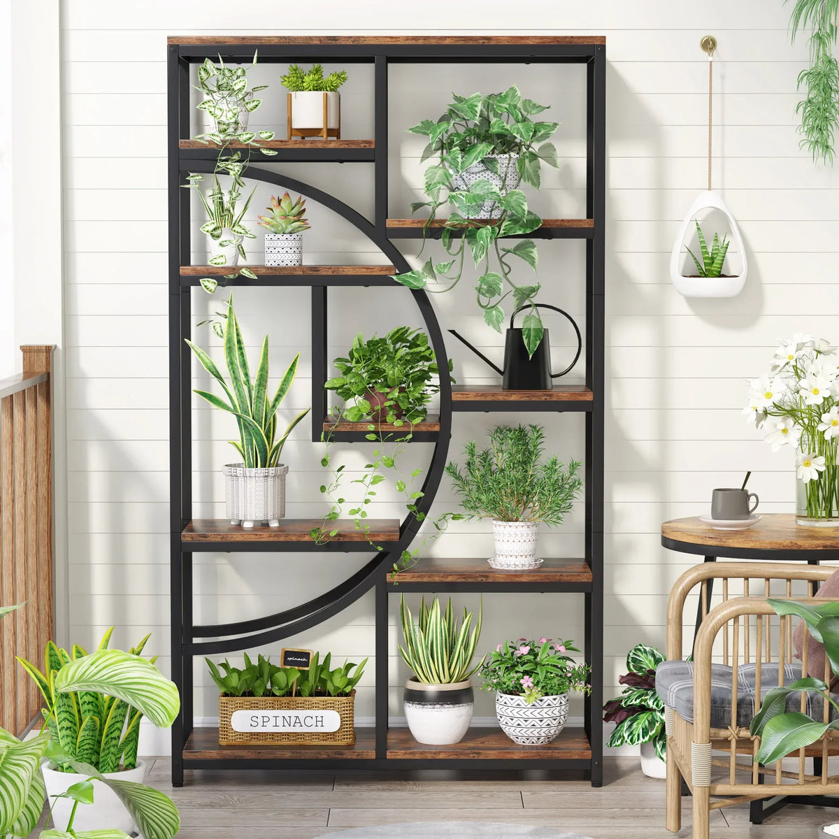 Tribesigns Industrial Etagere Bookshelf Display Shelf Storage Organizer