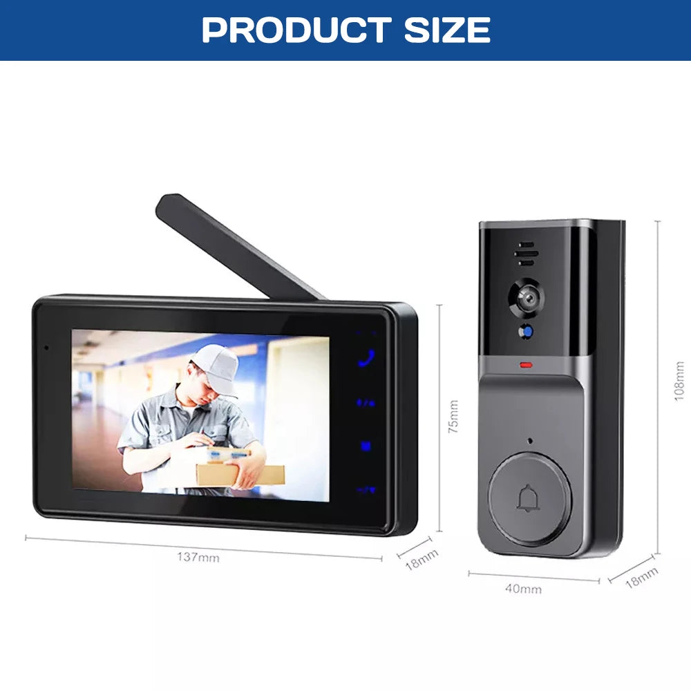 Wireless Video Doorbell Intercom With Night Vision Two Way Audio