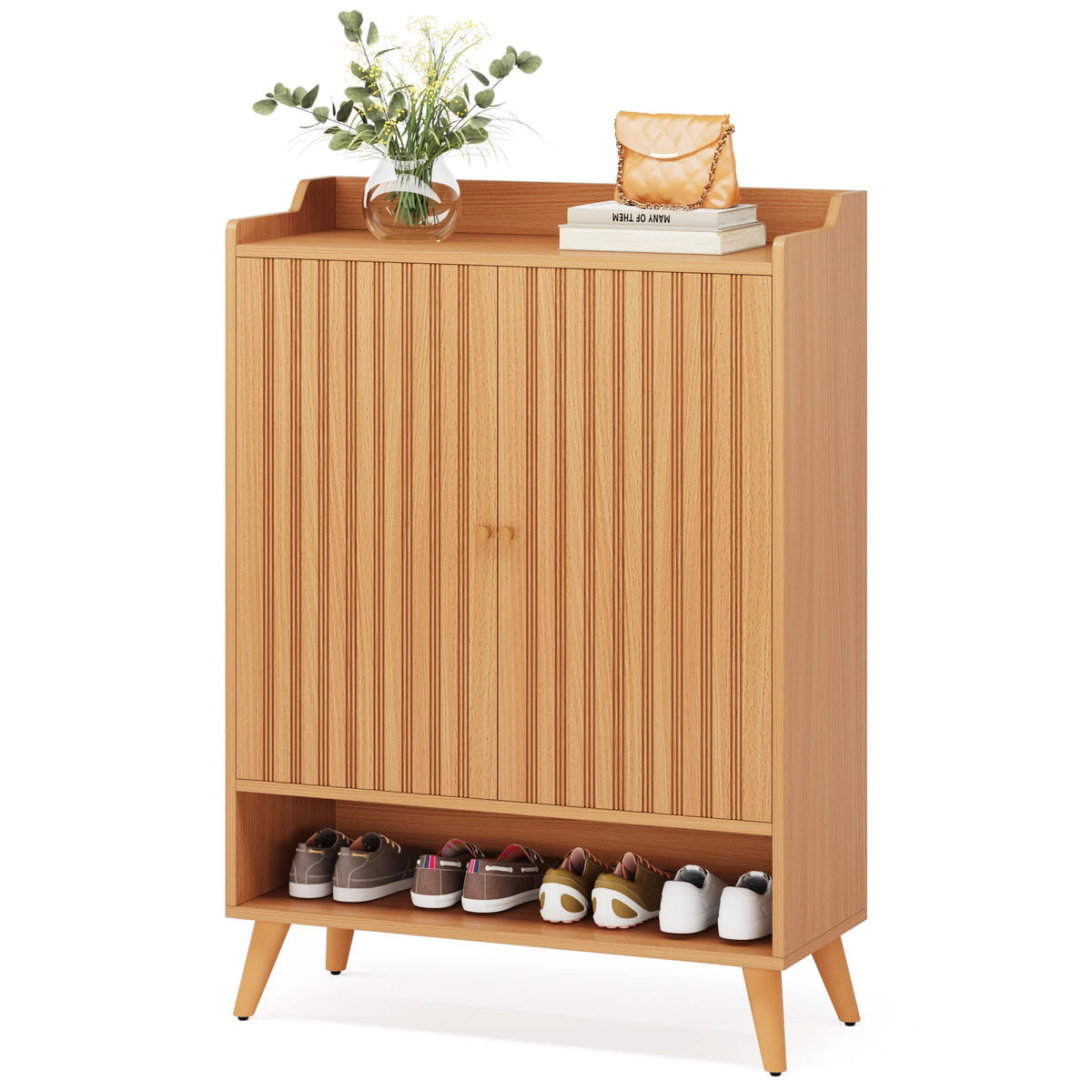 Tribesigns Five Tier Shoe Cabinet With Doors For Entryway Storage